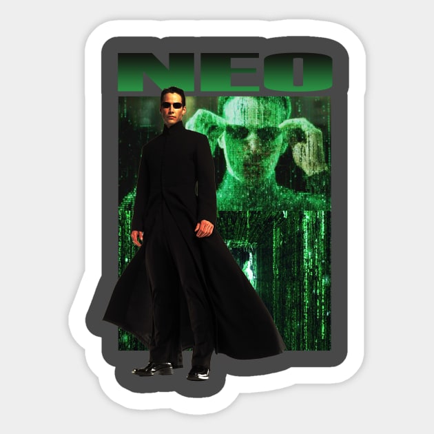 Neo The Matrix Retro Movie Sticker by LOVILOVI